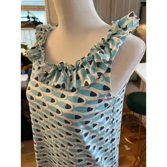 SAILOR SAILOR SLEEVELESS FISH DESIGN DRESS SIZE SMALL - Picture 3 of 7